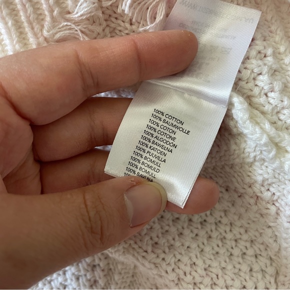 Tiger Mist NWT Tie Dye Distressed Hem Crop Jumper Sweater White Pink (Small) - Picture 5 of 8